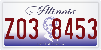IL license plate Z038453