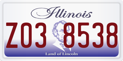 IL license plate Z038538