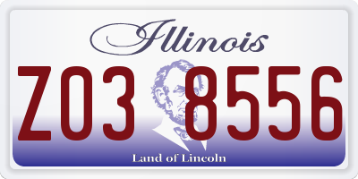 IL license plate Z038556