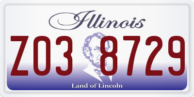 IL license plate Z038729