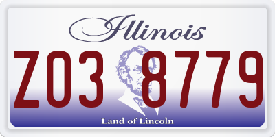 IL license plate Z038779