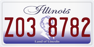 IL license plate Z038782