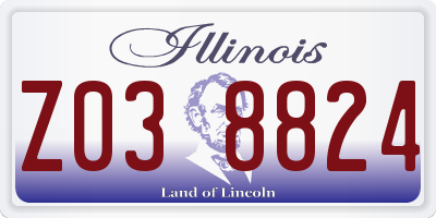 IL license plate Z038824