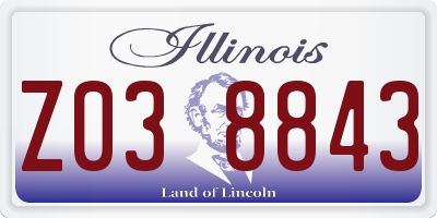 IL license plate Z038843