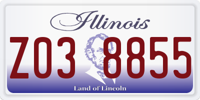 IL license plate Z038855