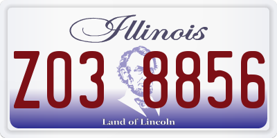 IL license plate Z038856