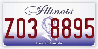 IL license plate Z038895