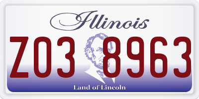 IL license plate Z038963