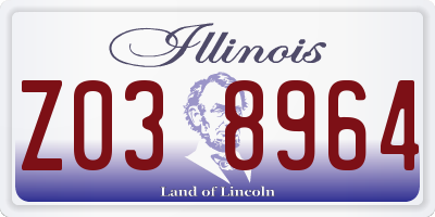IL license plate Z038964