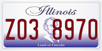 IL license plate Z038970