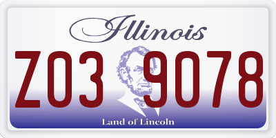 IL license plate Z039078