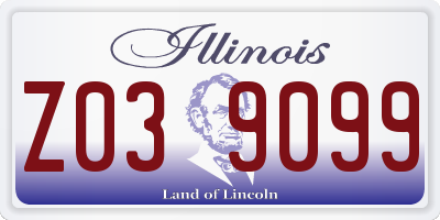IL license plate Z039099