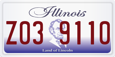 IL license plate Z039110