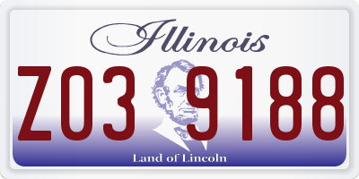 IL license plate Z039188
