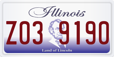 IL license plate Z039190
