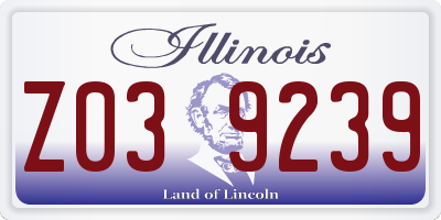 IL license plate Z039239