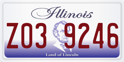 IL license plate Z039246