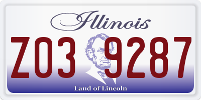 IL license plate Z039287