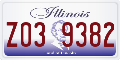 IL license plate Z039382