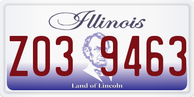 IL license plate Z039463