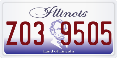 IL license plate Z039505