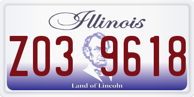 IL license plate Z039618