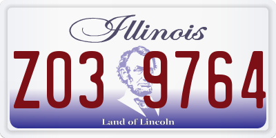 IL license plate Z039764