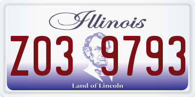 IL license plate Z039793