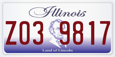 IL license plate Z039817