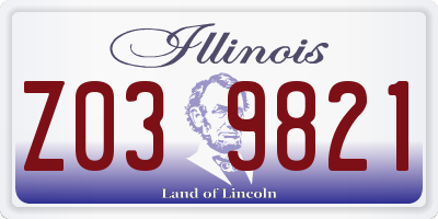 IL license plate Z039821