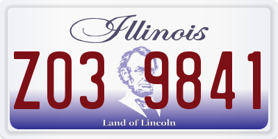 IL license plate Z039841
