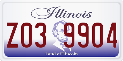 IL license plate Z039904