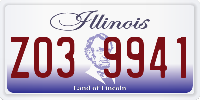 IL license plate Z039941
