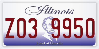 IL license plate Z039950