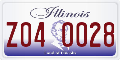 IL license plate Z040028
