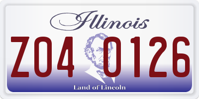 IL license plate Z040126
