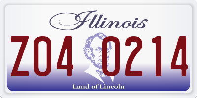 IL license plate Z040214