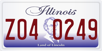 IL license plate Z040249