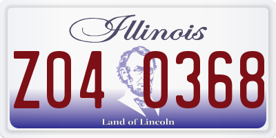 IL license plate Z040368