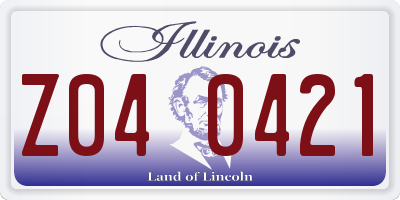 IL license plate Z040421