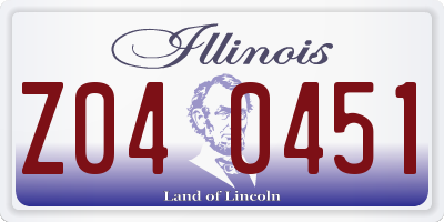 IL license plate Z040451
