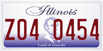 IL license plate Z040454