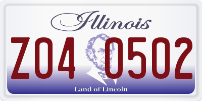 IL license plate Z040502