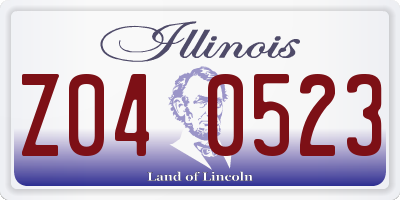 IL license plate Z040523