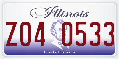 IL license plate Z040533