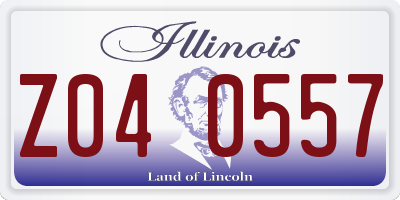 IL license plate Z040557