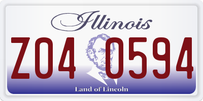 IL license plate Z040594
