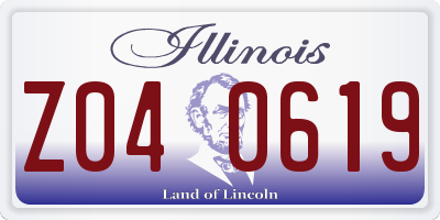 IL license plate Z040619
