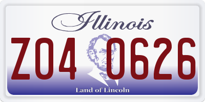 IL license plate Z040626