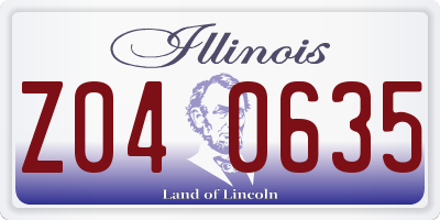 IL license plate Z040635